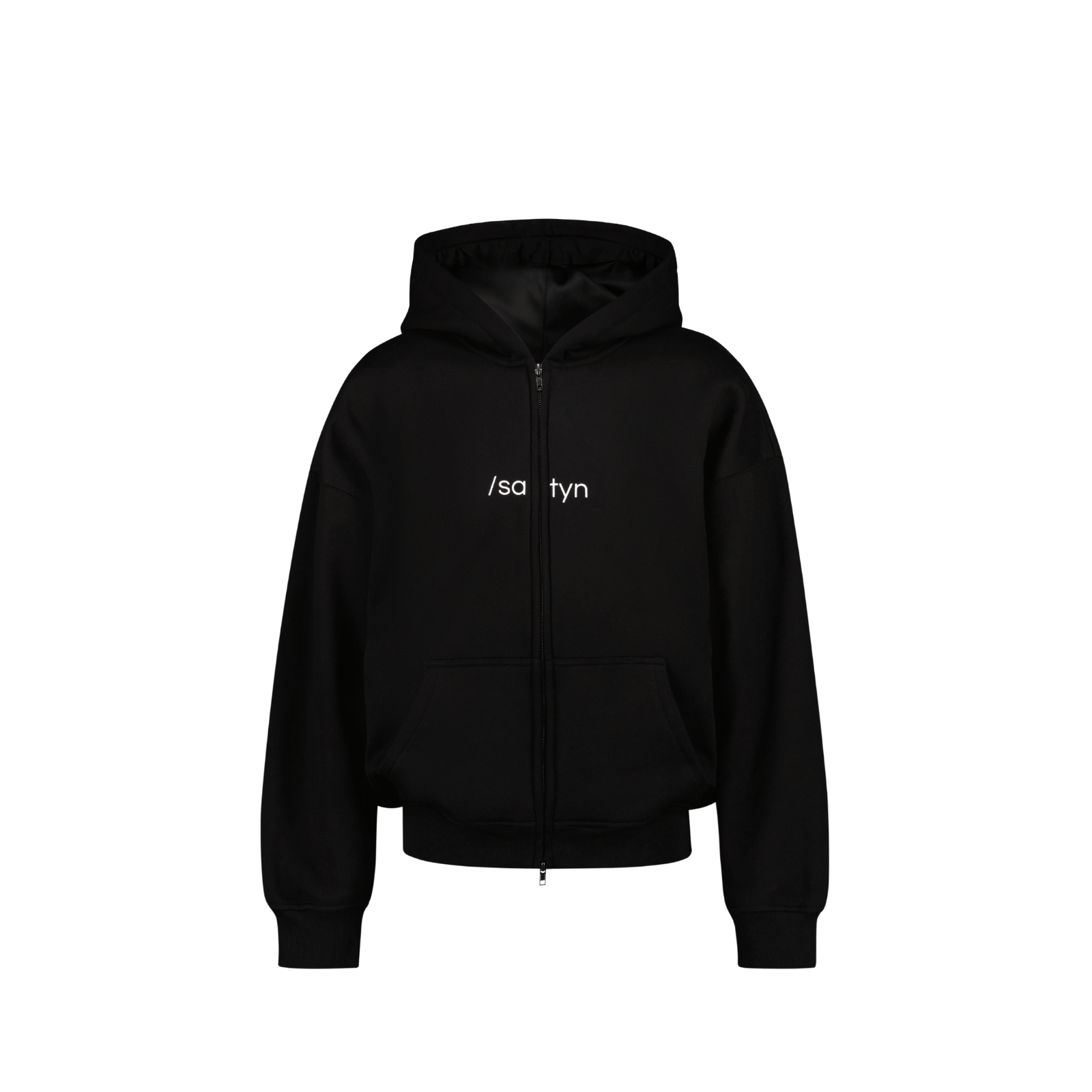 Hoodie Zip /satyn - Noir de jais