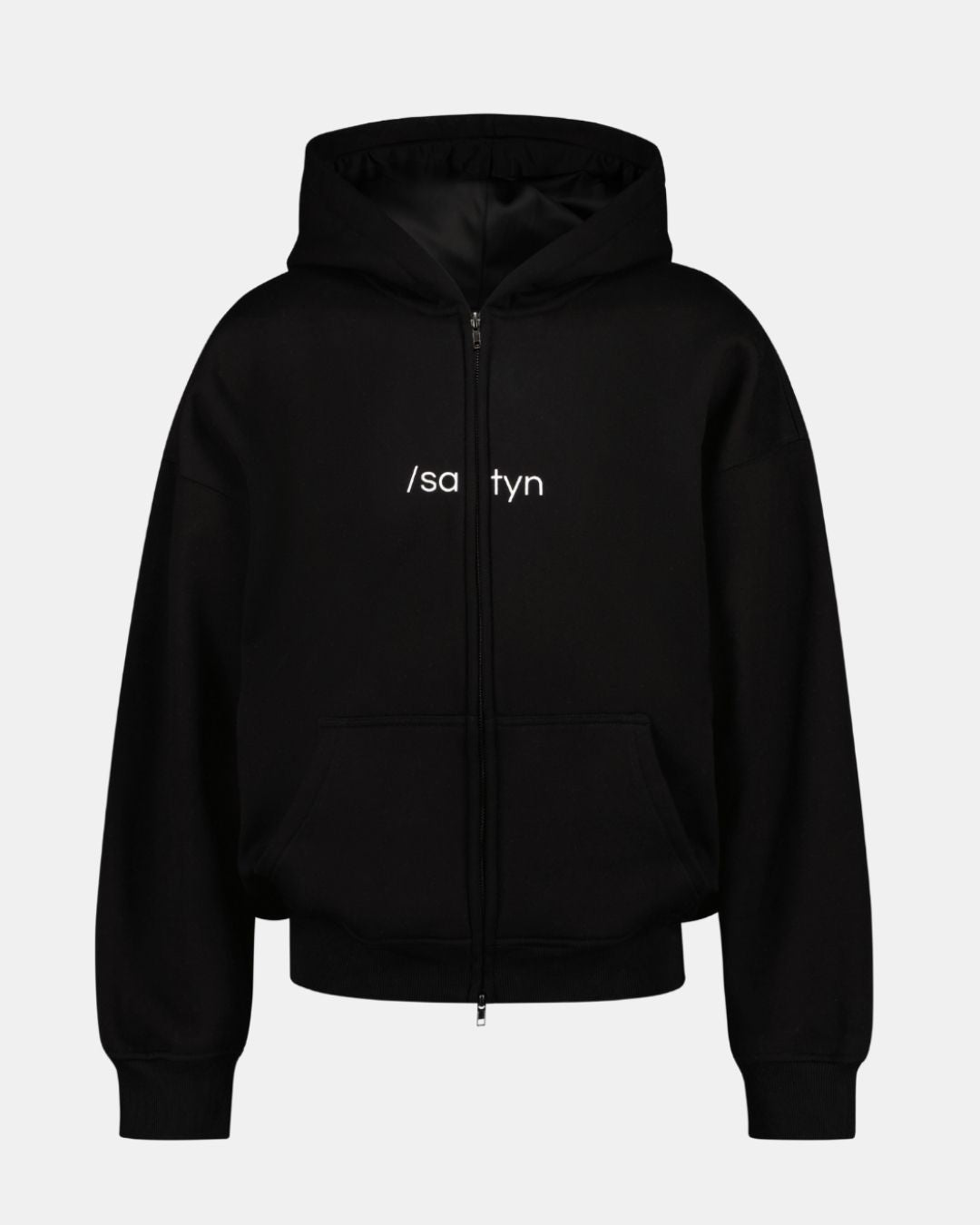 Hoodie Zip /satyn - Noir de jais